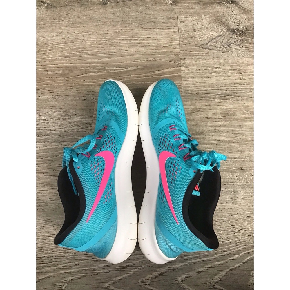 Nike Womens Size 8 Free Rn Shoes Running Sneakers Blue Mesh Low Top 831509-401 - Picture 8 of 11